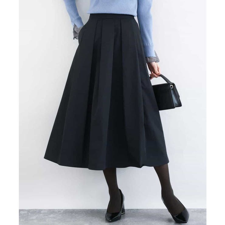 メモリータフタ タックフレアスカート/洗える | MK MICHEL KLEIN | 詳細画像2 