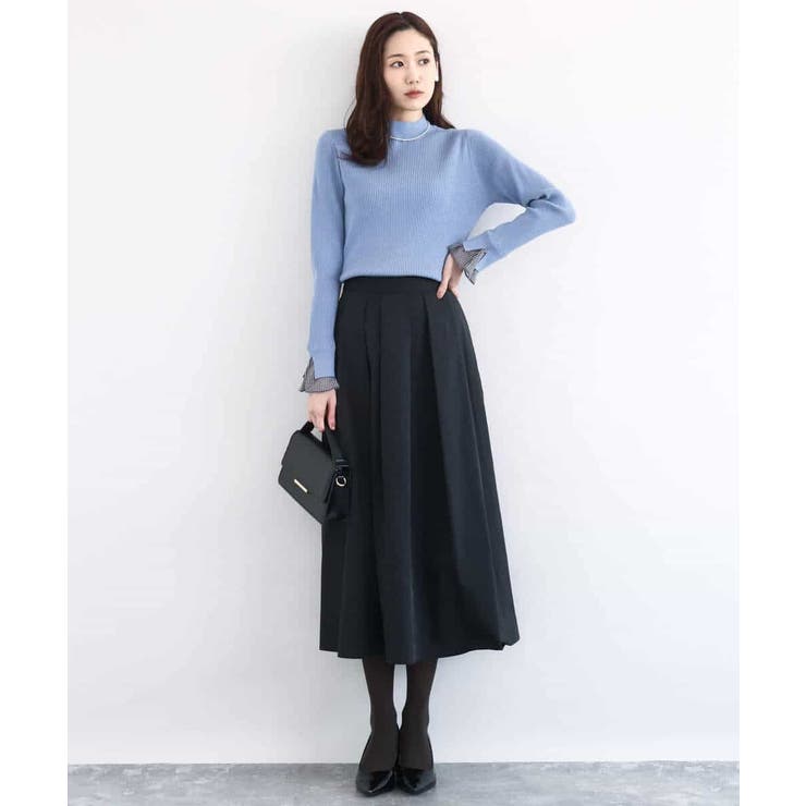 メモリータフタ タックフレアスカート/洗える | MK MICHEL KLEIN | 詳細画像3 