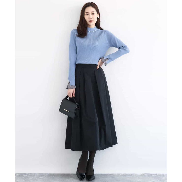 メモリータフタ タックフレアスカート/洗える | MK MICHEL KLEIN | 詳細画像4 