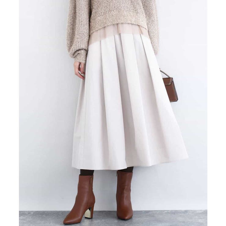 メモリータフタ タックフレアスカート/洗える | MK MICHEL KLEIN | 詳細画像9 