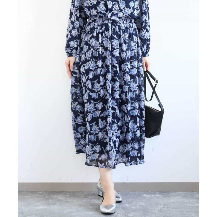 花柄シフォンスカート/洗える | MK MICHEL KLEIN | 詳細画像2 