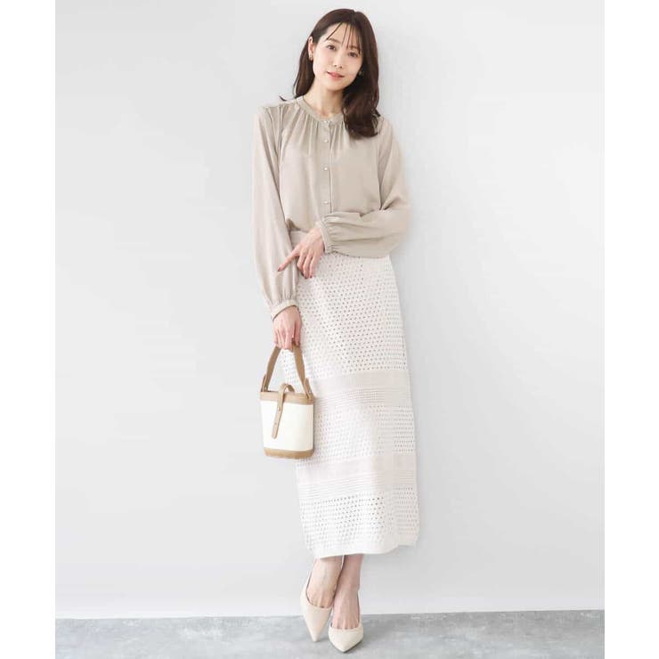 アイレット編みクロシェ風ニットスカート/洗える | MK MICHEL KLEIN | 詳細画像12 