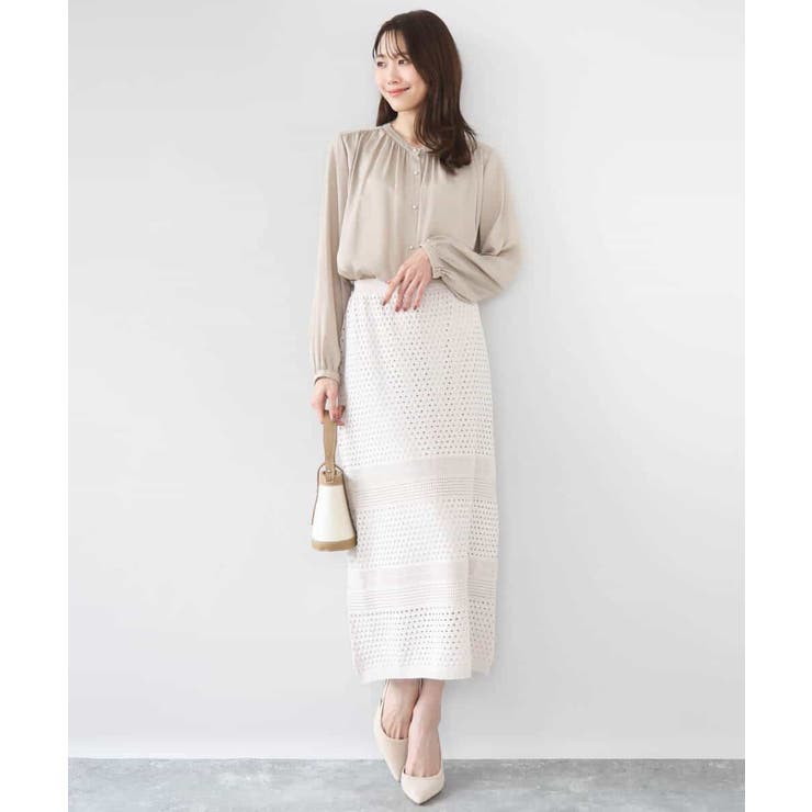 アイレット編みクロシェ風ニットスカート/洗える | MK MICHEL KLEIN | 詳細画像13 