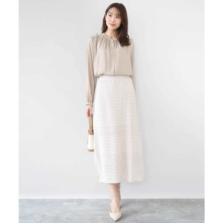 アイレット編みクロシェ風ニットスカート/洗える | MK MICHEL KLEIN | 詳細画像14 