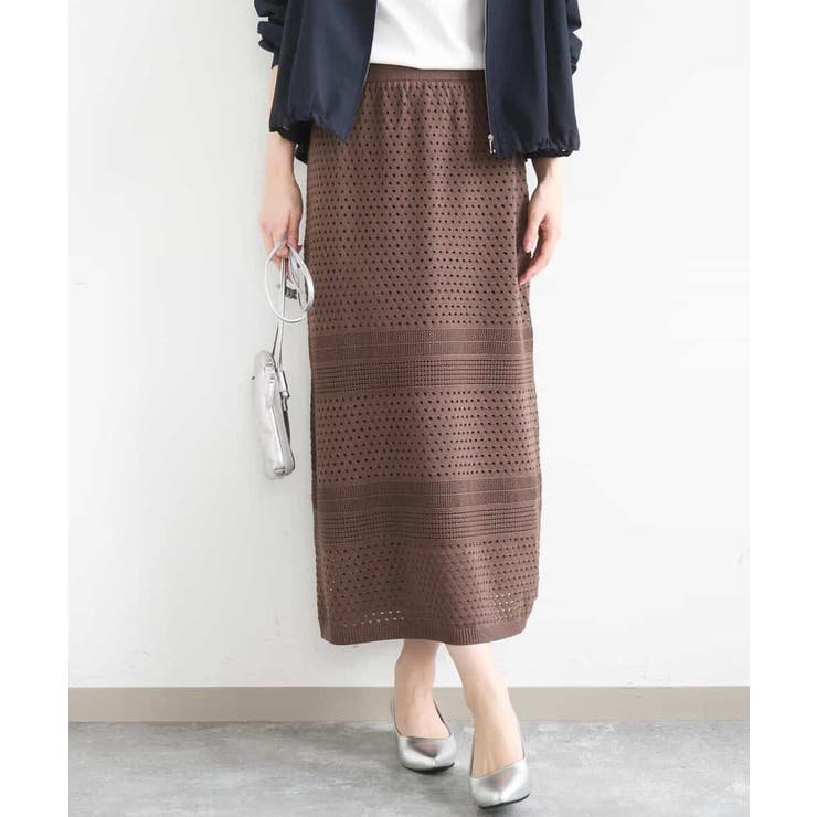 アイレット編みクロシェ風ニットスカート/洗える | MK MICHEL KLEIN | 詳細画像15 
