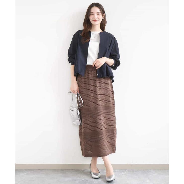 アイレット編みクロシェ風ニットスカート/洗える | MK MICHEL KLEIN | 詳細画像16 