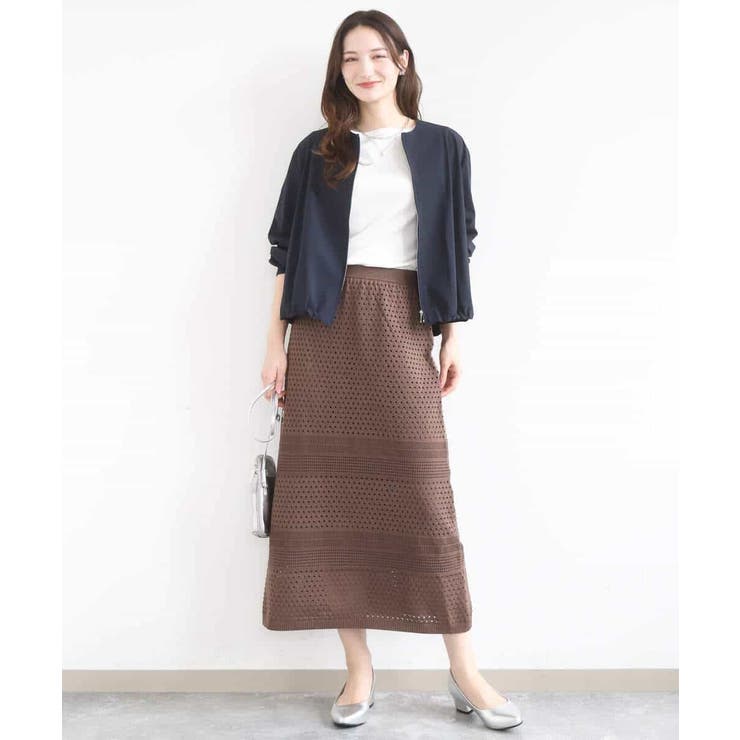 アイレット編みクロシェ風ニットスカート/洗える | MK MICHEL KLEIN | 詳細画像18 