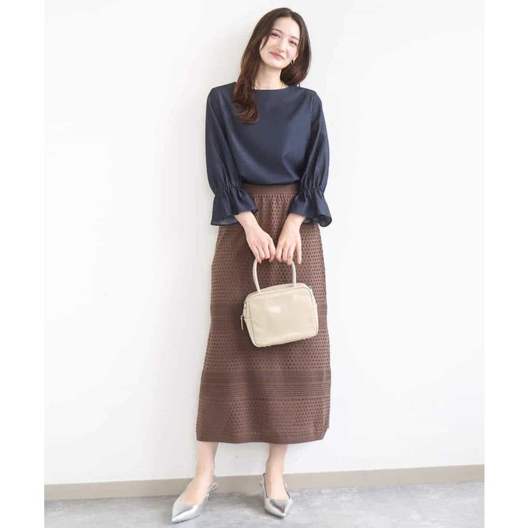 アイレット編みクロシェ風ニットスカート/洗える | MK MICHEL KLEIN | 詳細画像19 