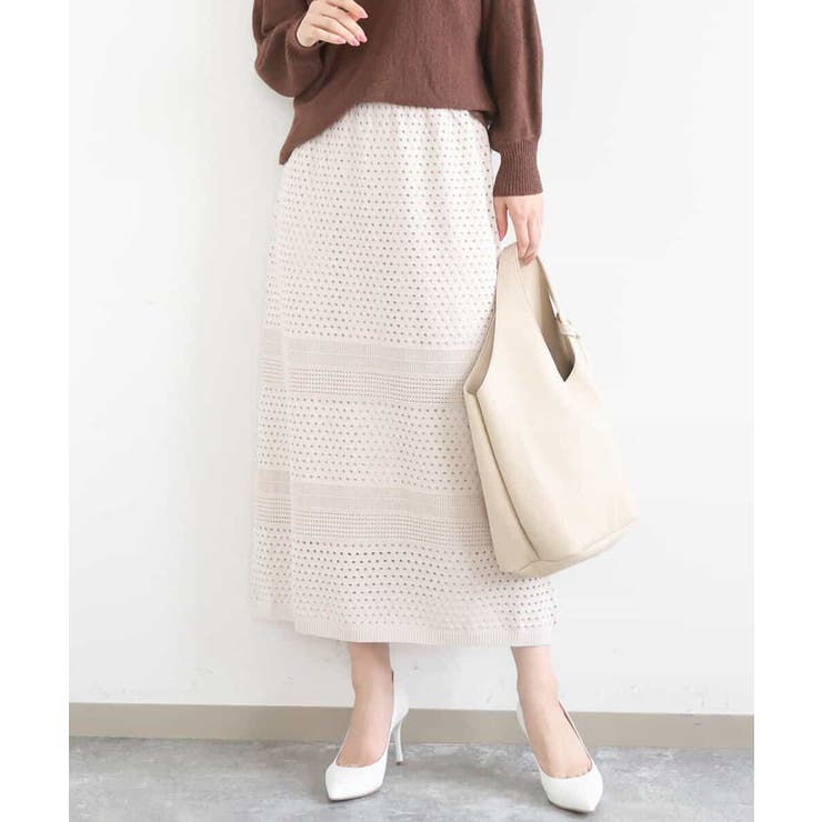 アイレット編みクロシェ風ニットスカート/洗える | MK MICHEL KLEIN | 詳細画像2 