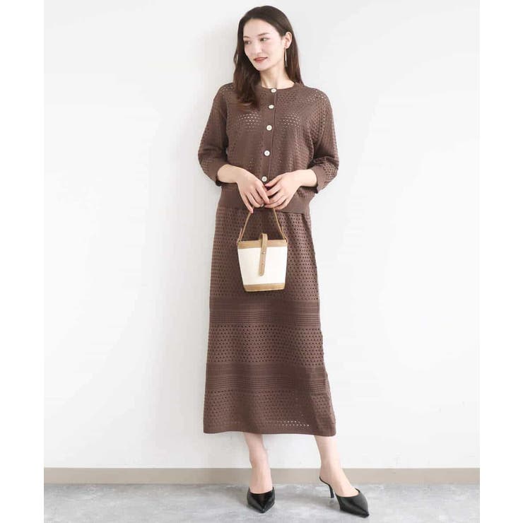 アイレット編みクロシェ風ニットスカート/洗える | MK MICHEL KLEIN | 詳細画像22 