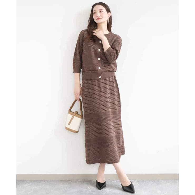 アイレット編みクロシェ風ニットスカート/洗える | MK MICHEL KLEIN | 詳細画像23 