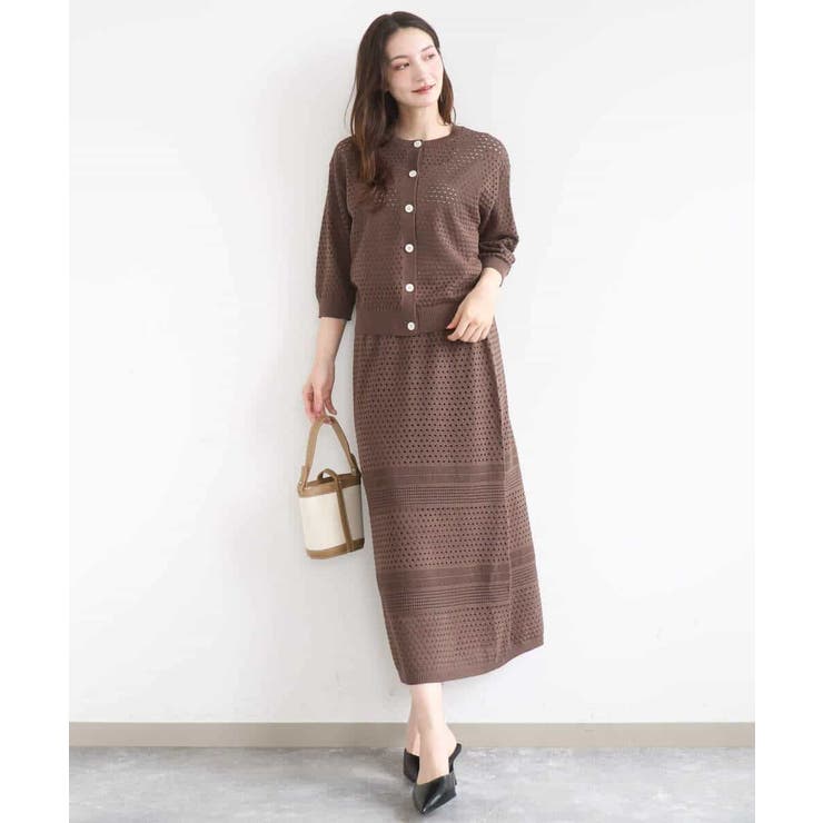 アイレット編みクロシェ風ニットスカート/洗える | MK MICHEL KLEIN | 詳細画像24 