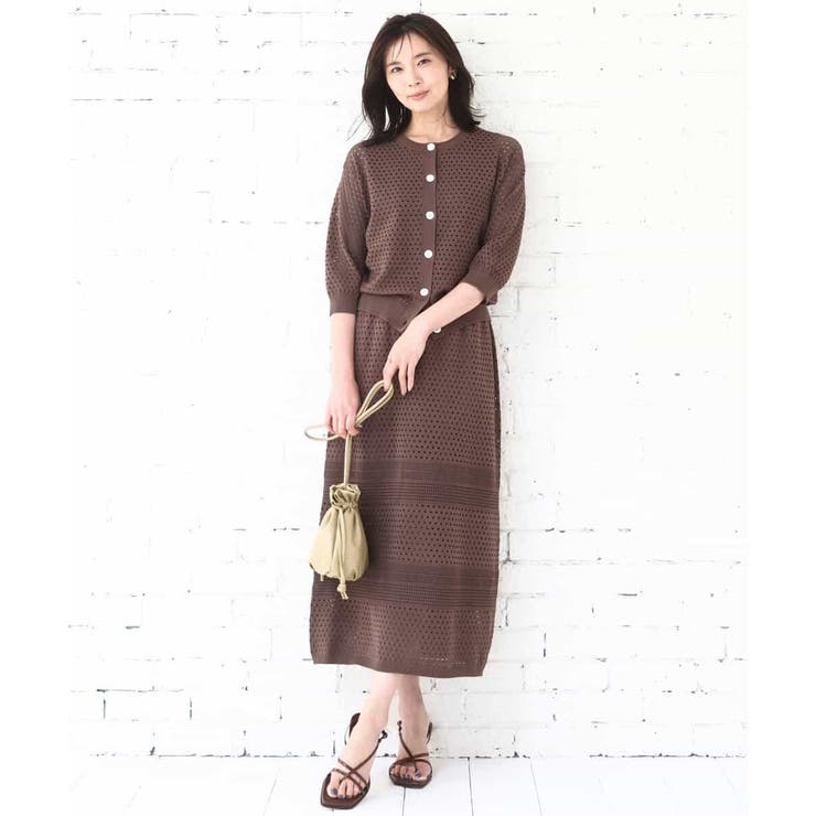 アイレット編みクロシェ風ニットスカート/洗える | MK MICHEL KLEIN | 詳細画像25 