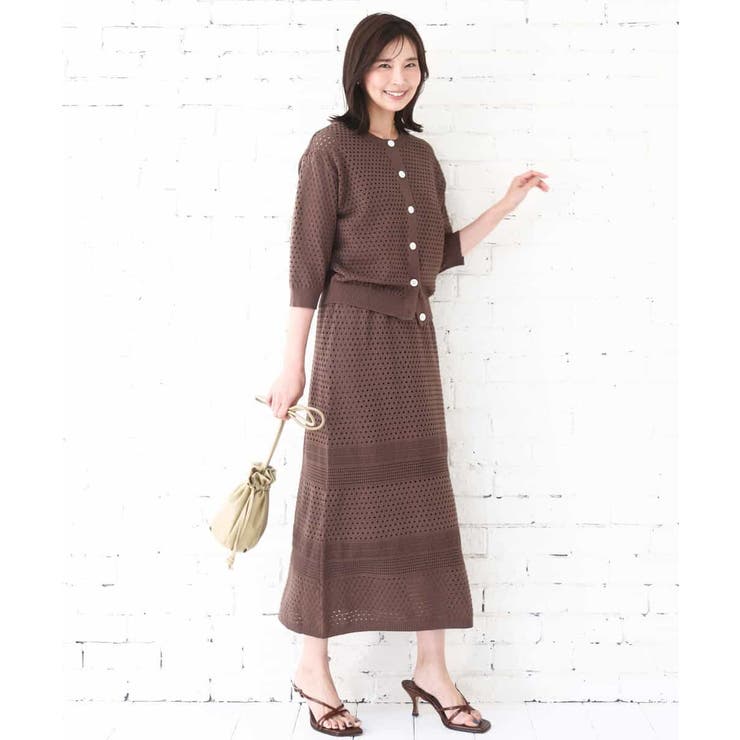 アイレット編みクロシェ風ニットスカート/洗える | MK MICHEL KLEIN | 詳細画像27 