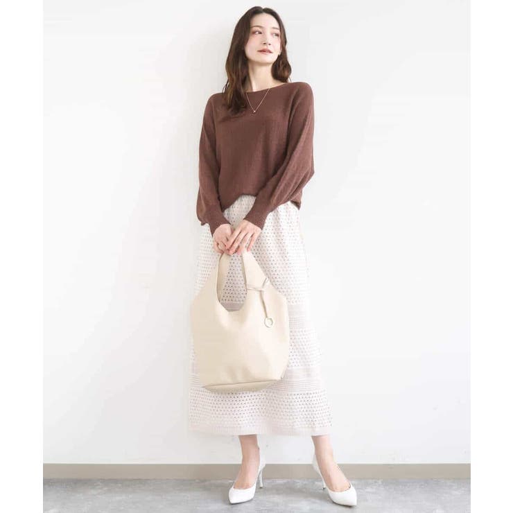 アイレット編みクロシェ風ニットスカート/洗える | MK MICHEL KLEIN | 詳細画像3 