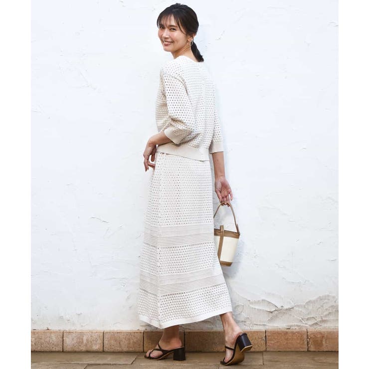 アイレット編みクロシェ風ニットスカート/洗える | MK MICHEL KLEIN | 詳細画像34 