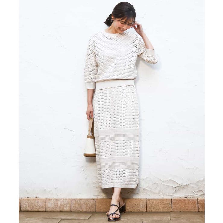 アイレット編みクロシェ風ニットスカート/洗える | MK MICHEL KLEIN | 詳細画像35 