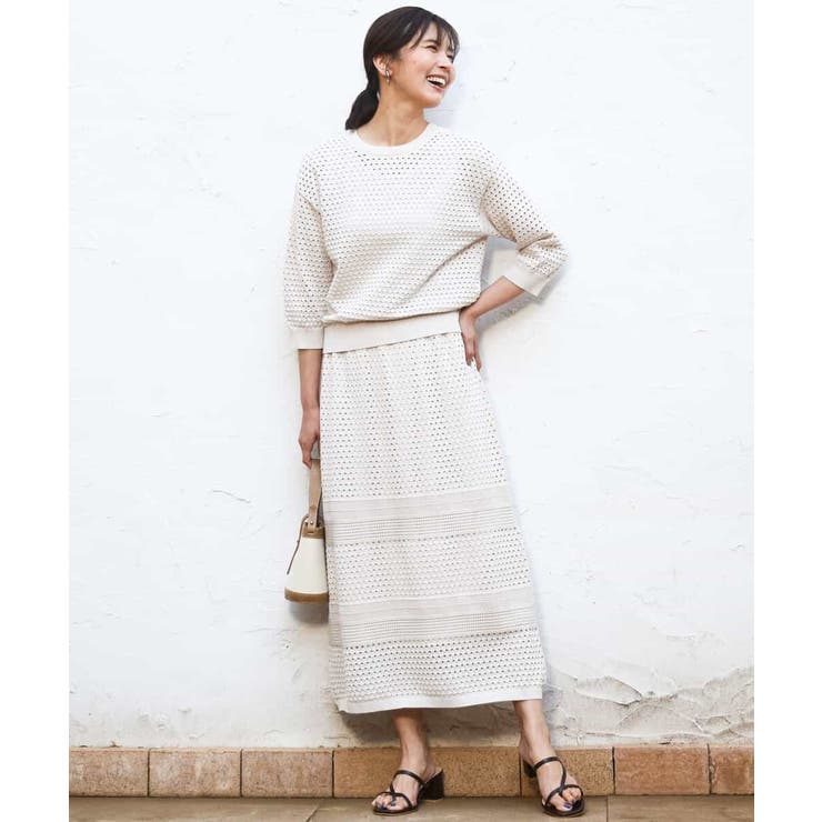 アイレット編みクロシェ風ニットスカート/洗える | MK MICHEL KLEIN | 詳細画像36 