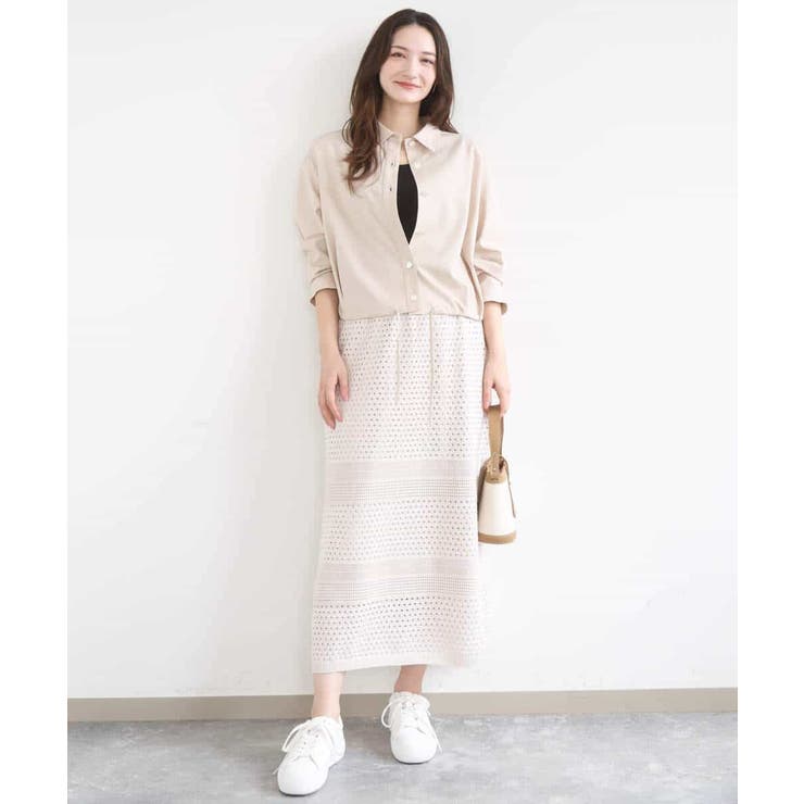 アイレット編みクロシェ風ニットスカート/洗える | MK MICHEL KLEIN | 詳細画像6 