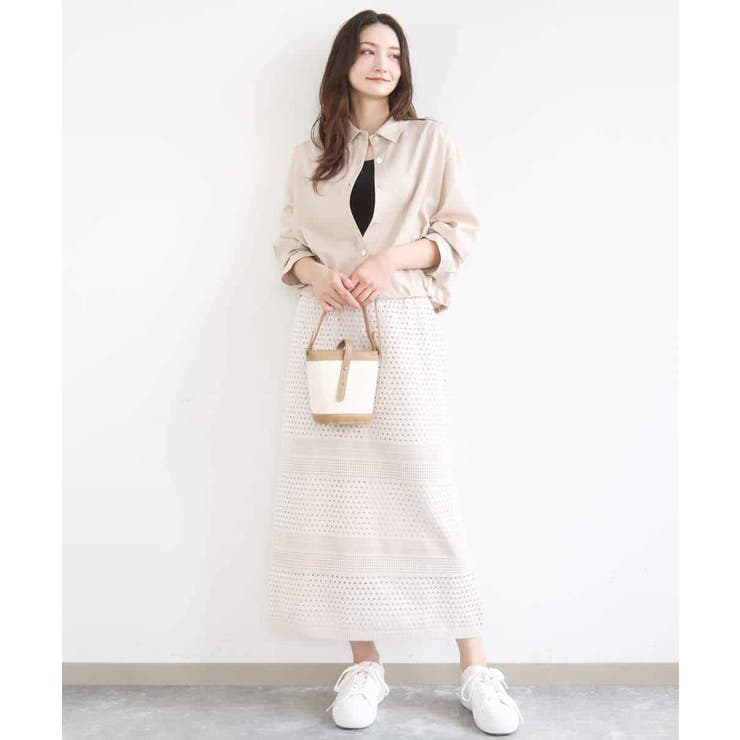 アイレット編みクロシェ風ニットスカート/洗える | MK MICHEL KLEIN | 詳細画像7 