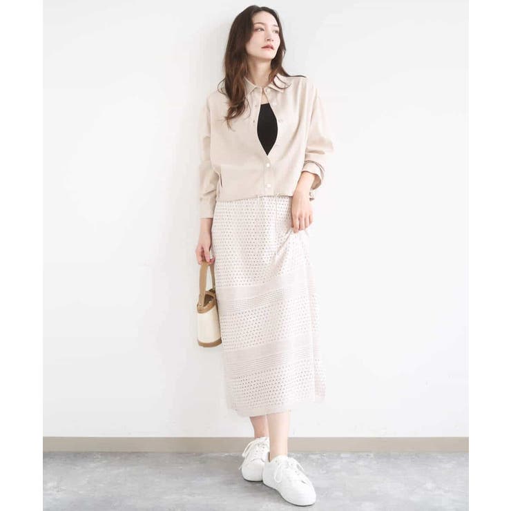 アイレット編みクロシェ風ニットスカート/洗える | MK MICHEL KLEIN | 詳細画像8 