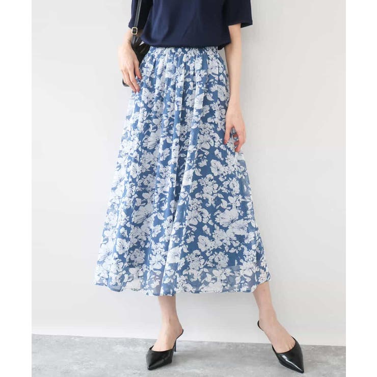 花柄シフォンスカート/洗える | MK MICHEL KLEIN | 詳細画像2 