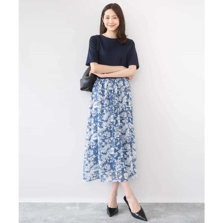 花柄シフォンスカート/洗える | MK MICHEL KLEIN | 詳細画像3 