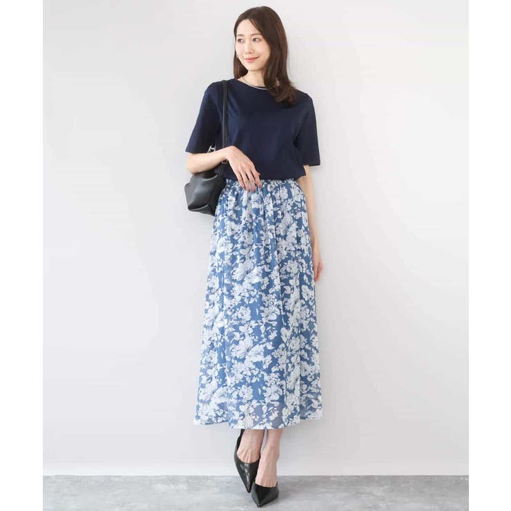 花柄シフォンスカート/洗える | MK MICHEL KLEIN | 詳細画像4 