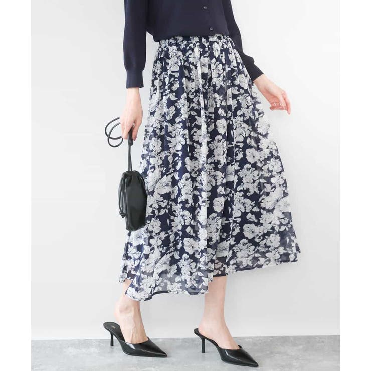 花柄シフォンスカート/洗える | MK MICHEL KLEIN | 詳細画像9 