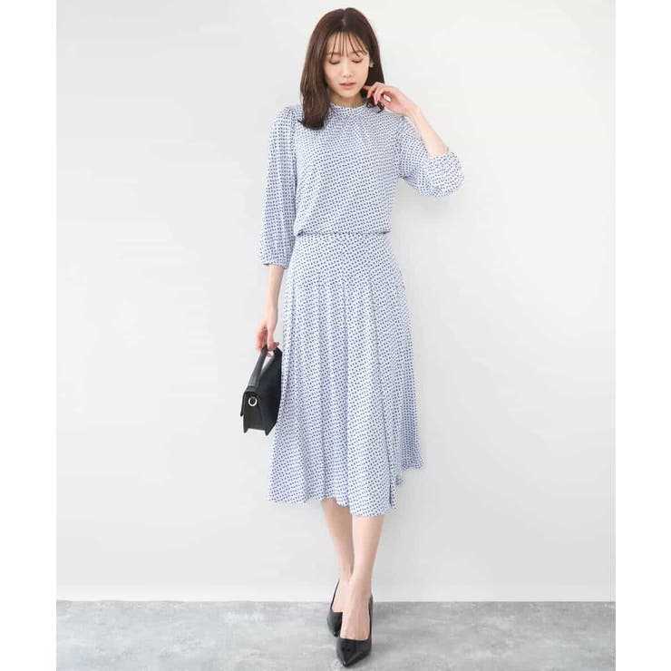 幾何柄ジャージータックスカート/洗える | MK MICHEL KLEIN | 詳細画像14 