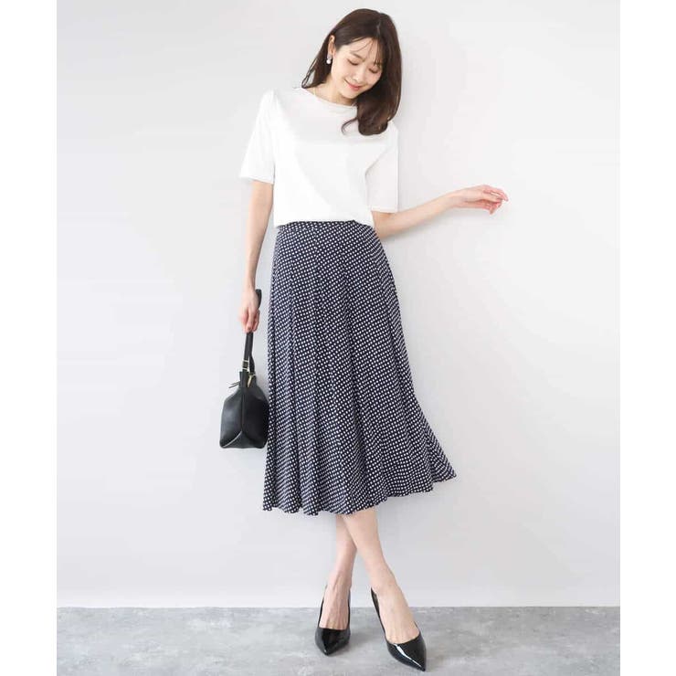 幾何柄ジャージータックスカート/洗える | MK MICHEL KLEIN | 詳細画像3 