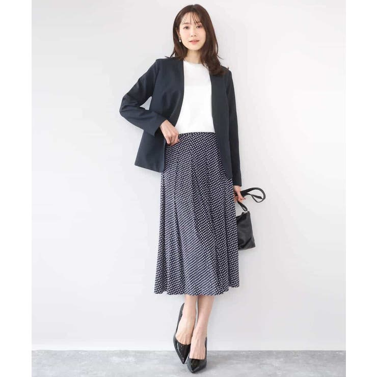 幾何柄ジャージータックスカート/洗える | MK MICHEL KLEIN | 詳細画像8 