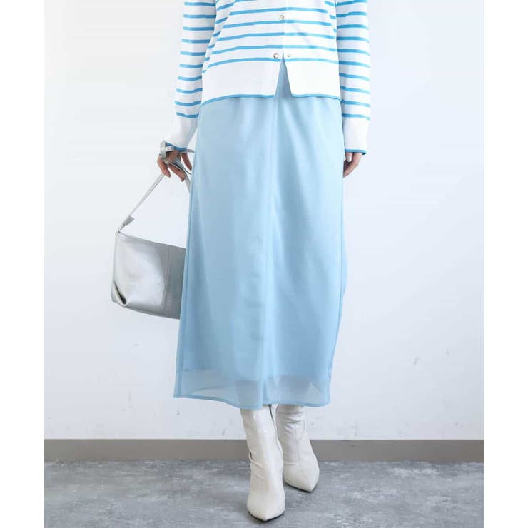 オーガンジートリコットシアータイトスカート/洗える | MK MICHEL KLEIN | 詳細画像2 