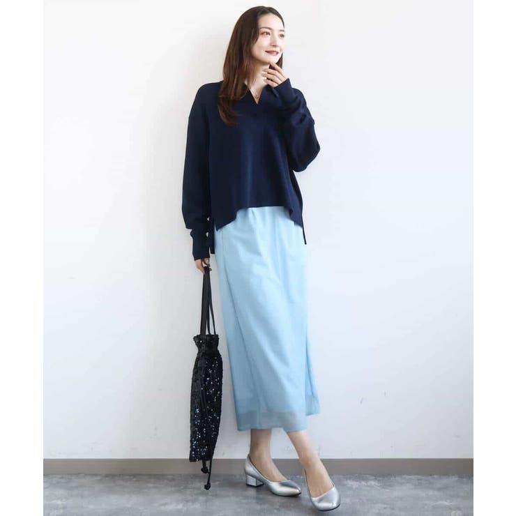 オーガンジートリコットシアータイトスカート/洗える | MK MICHEL KLEIN | 詳細画像7 