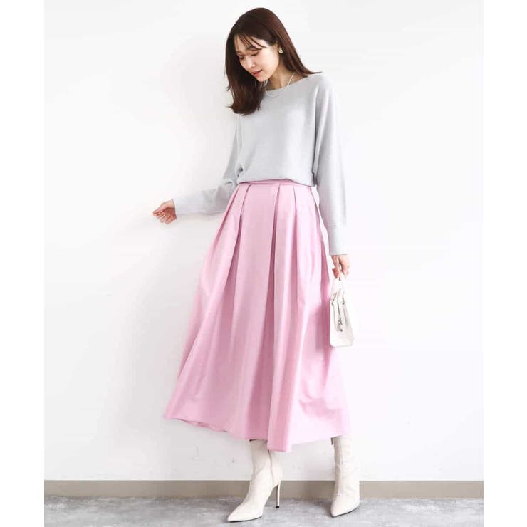 タックフレアスカート（無地）/洗える | MK MICHEL KLEIN | 詳細画像13 