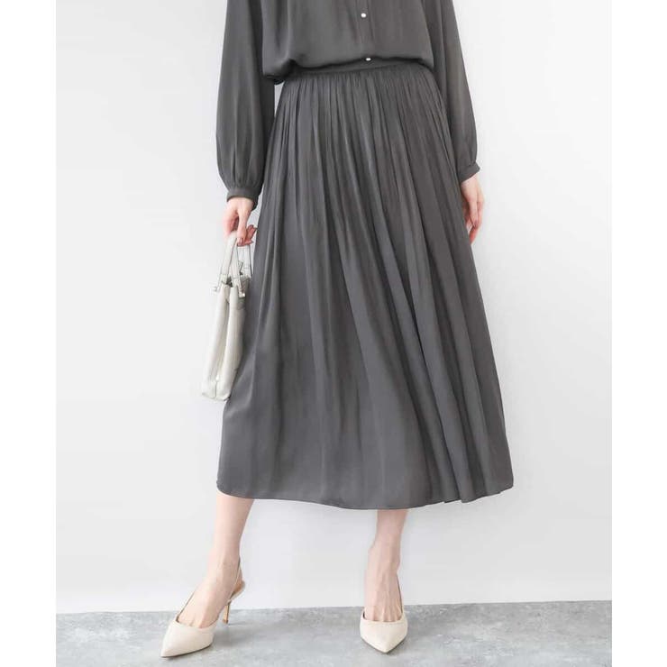 サテンプリーツスカート/UVカット/洗える | MK MICHEL KLEIN | 詳細画像15 