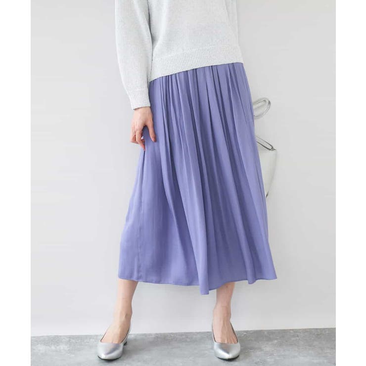 サテンプリーツスカート/UVカット/洗える | MK MICHEL KLEIN | 詳細画像2 