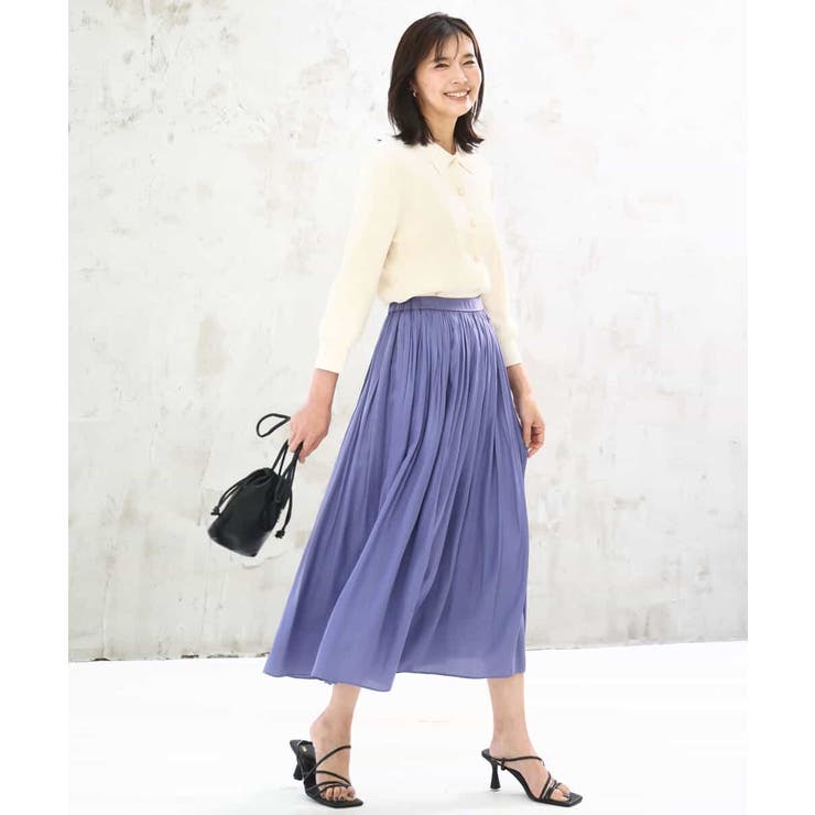 サテンプリーツスカート/UVカット/洗える | MK MICHEL KLEIN | 詳細画像22 