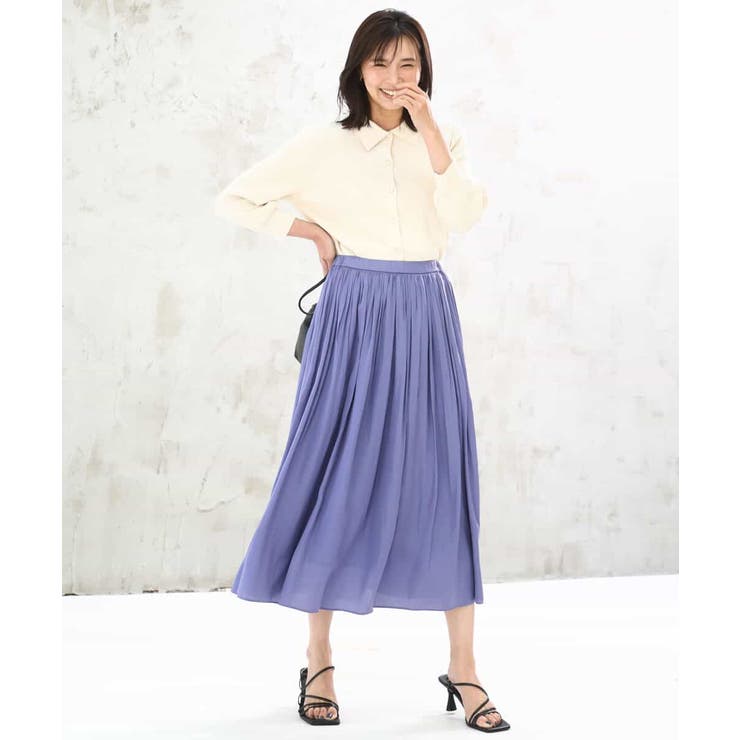 サテンプリーツスカート/UVカット/洗える | MK MICHEL KLEIN | 詳細画像25 