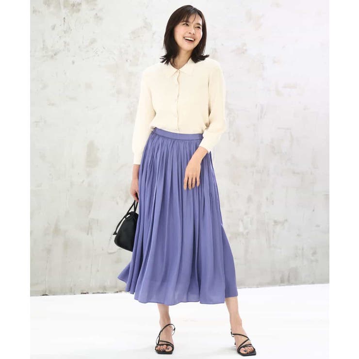 サテンプリーツスカート/UVカット/洗える | MK MICHEL KLEIN | 詳細画像26 