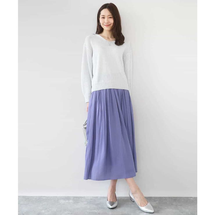 サテンプリーツスカート/UVカット/洗える | MK MICHEL KLEIN | 詳細画像3 