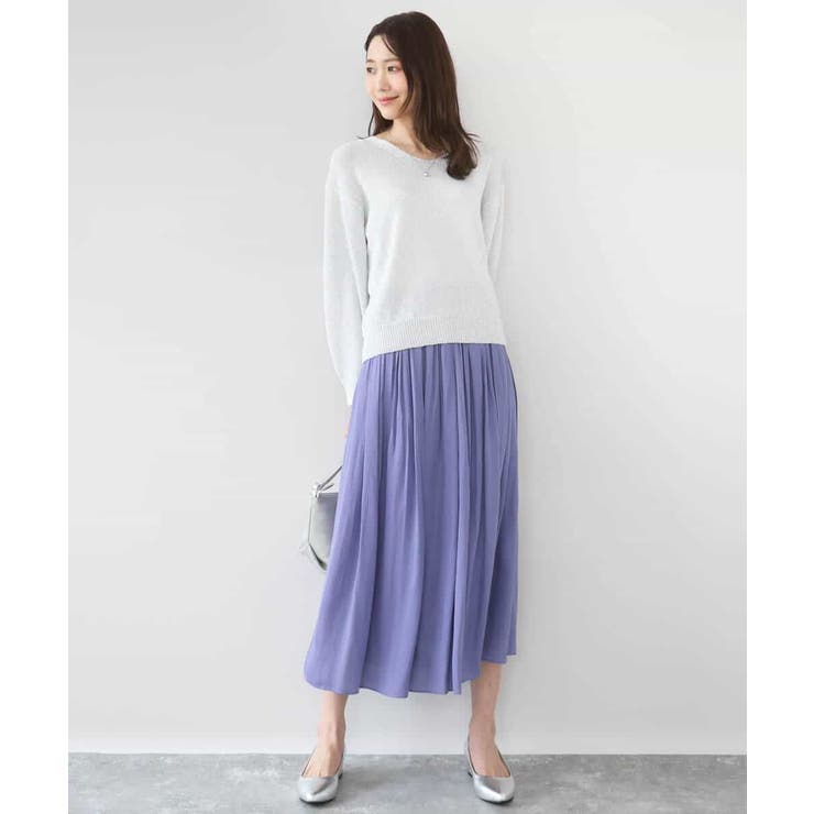 サテンプリーツスカート/UVカット/洗える | MK MICHEL KLEIN | 詳細画像4 