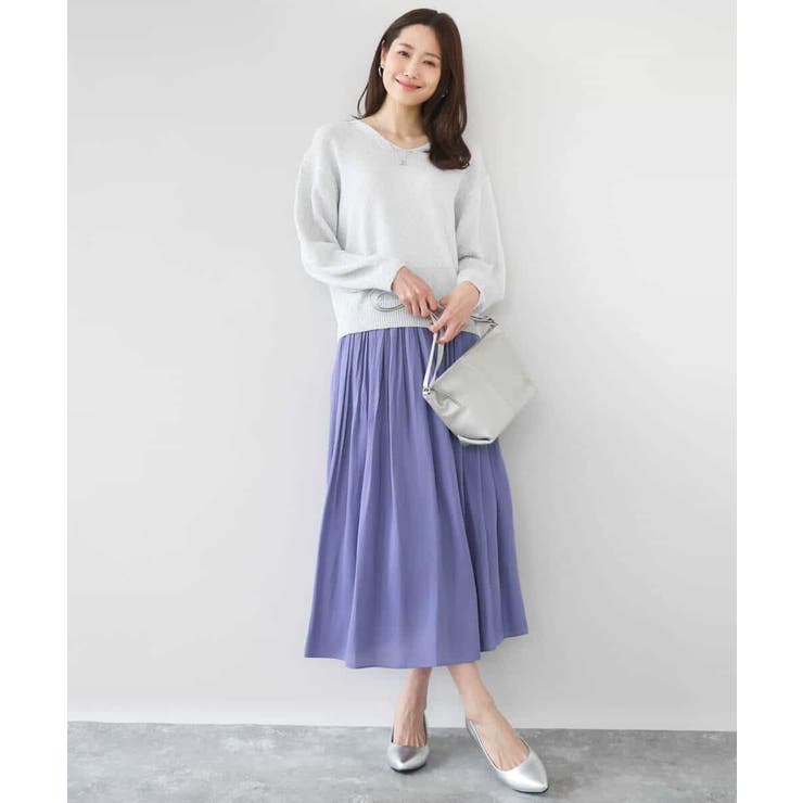 サテンプリーツスカート/UVカット/洗える | MK MICHEL KLEIN | 詳細画像5 