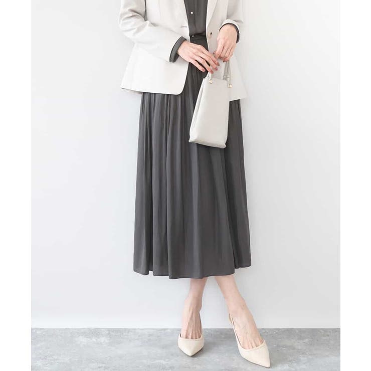 ダークグレー | サテンプリーツスカート/UVカット/洗える | MK MICHEL KLEIN