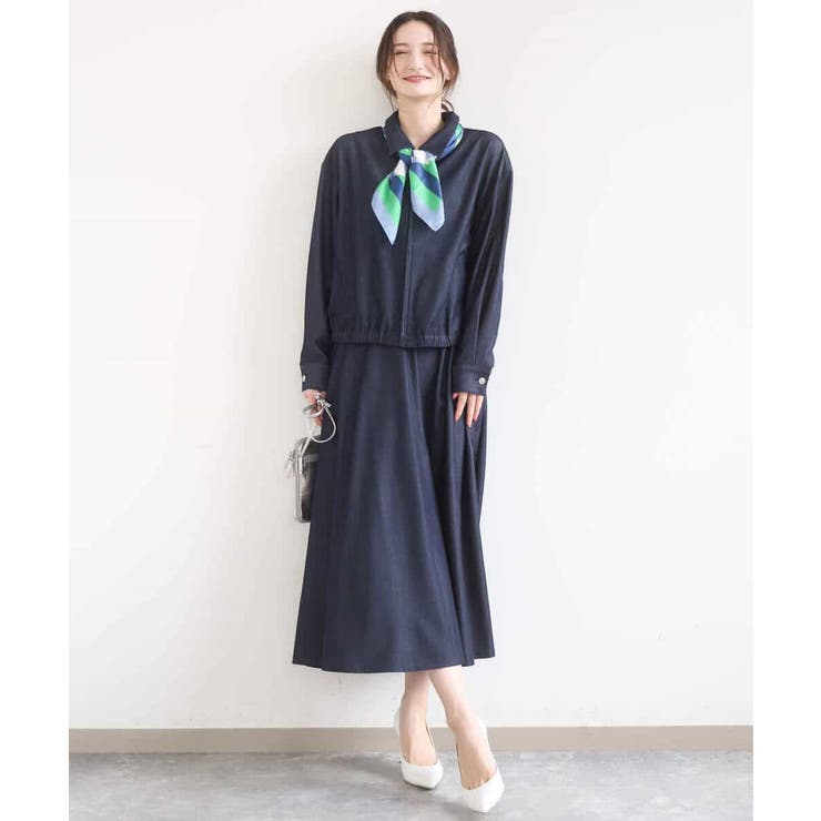 [SANAGARAシリーズ]デニムライク フレアスカート 接触冷感 | MK MICHEL KLEIN | 詳細画像11 