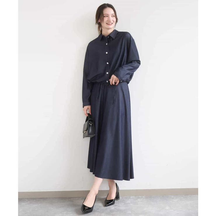 [SANAGARAシリーズ]デニムライク フレアスカート 接触冷感 | MK MICHEL KLEIN | 詳細画像12 