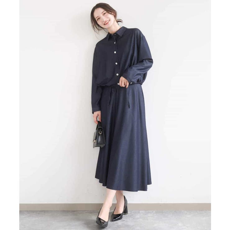 [SANAGARAシリーズ]デニムライク フレアスカート 接触冷感 | MK MICHEL KLEIN | 詳細画像13 