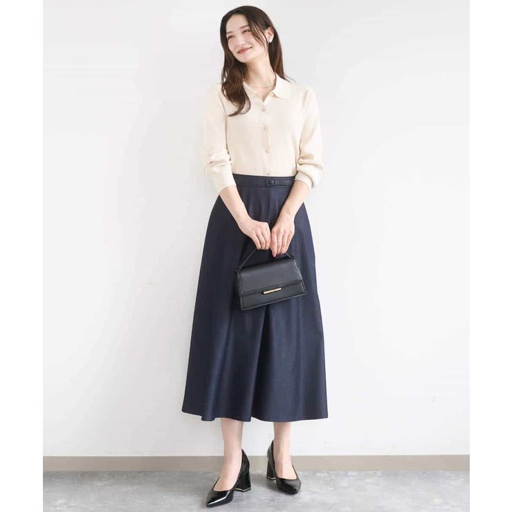 [SANAGARAシリーズ]デニムライク フレアスカート 接触冷感 | MK MICHEL KLEIN | 詳細画像17 