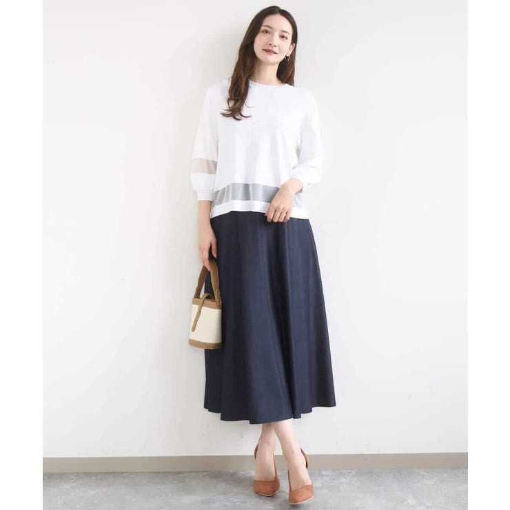 [SANAGARAシリーズ]デニムライク フレアスカート 接触冷感 | MK MICHEL KLEIN | 詳細画像27 