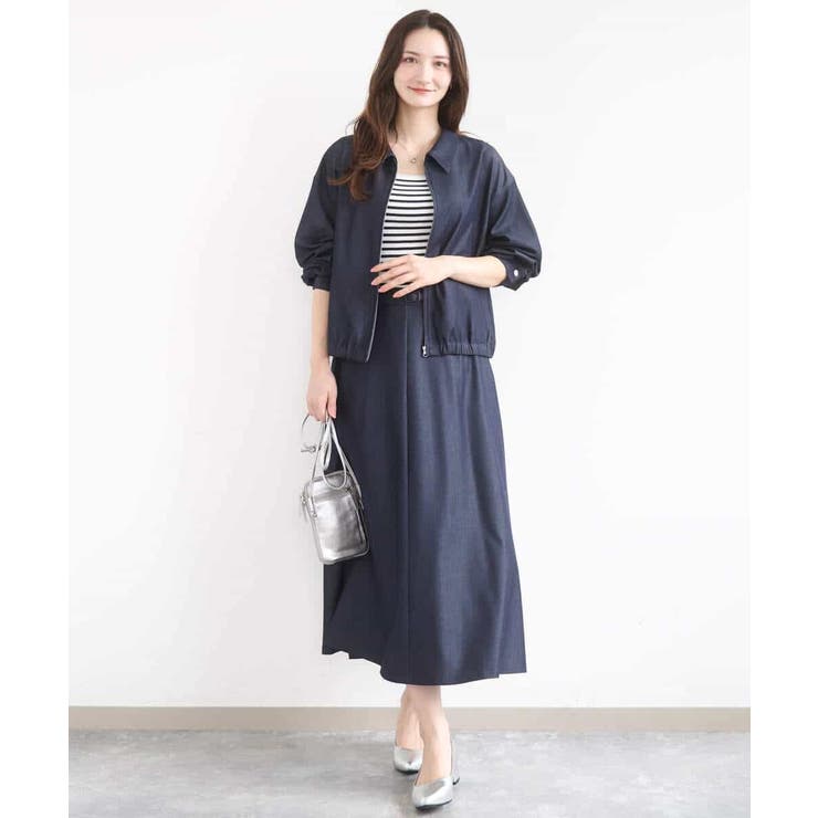 [SANAGARAシリーズ]デニムライク フレアスカート 接触冷感 | MK MICHEL KLEIN | 詳細画像3 